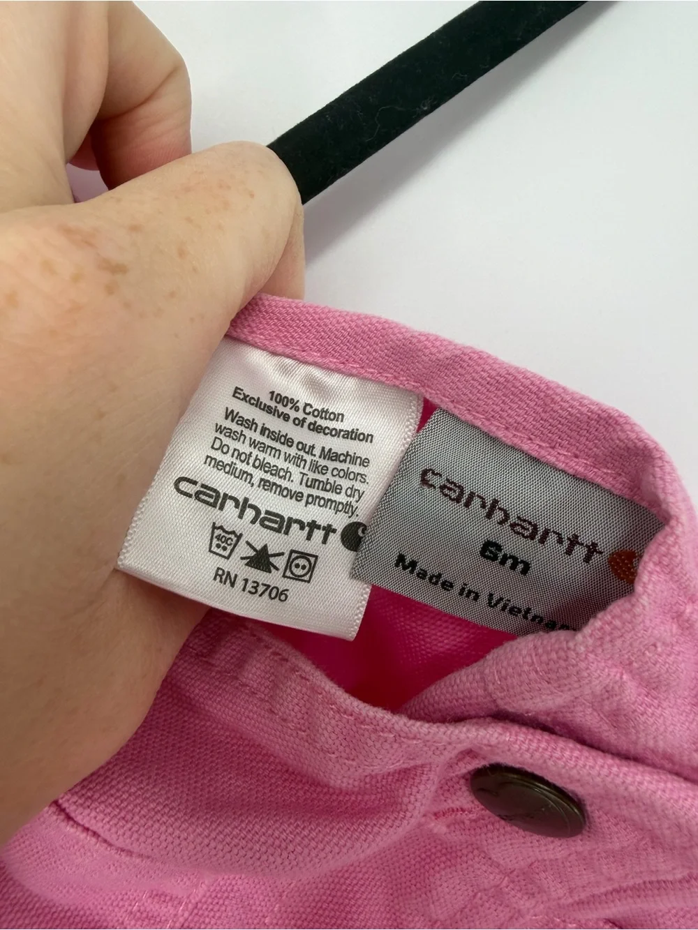 Carhartt size 6 month baby coveralls- pink